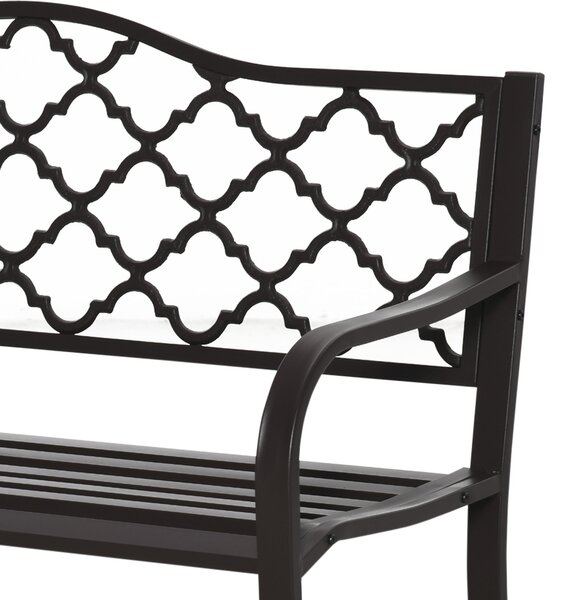 Outsunny 3-místná zahradní lavice v stylu venkovského chic pro terasu 128D x 60Š x 89V cm, odolná proti korozi, s epoxidovým kovem a litinou | Aosom