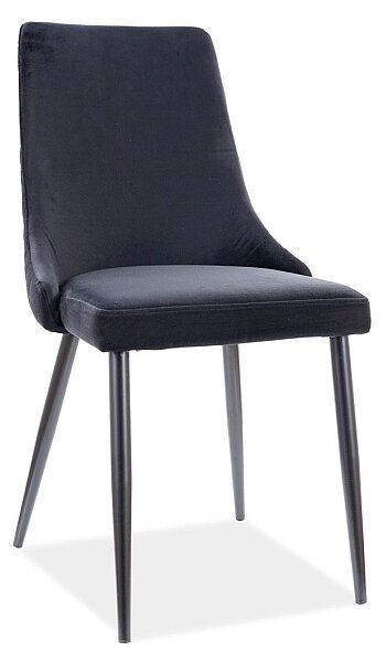 Jídelní čalouněná židle NOPI velvet černá/černá mat