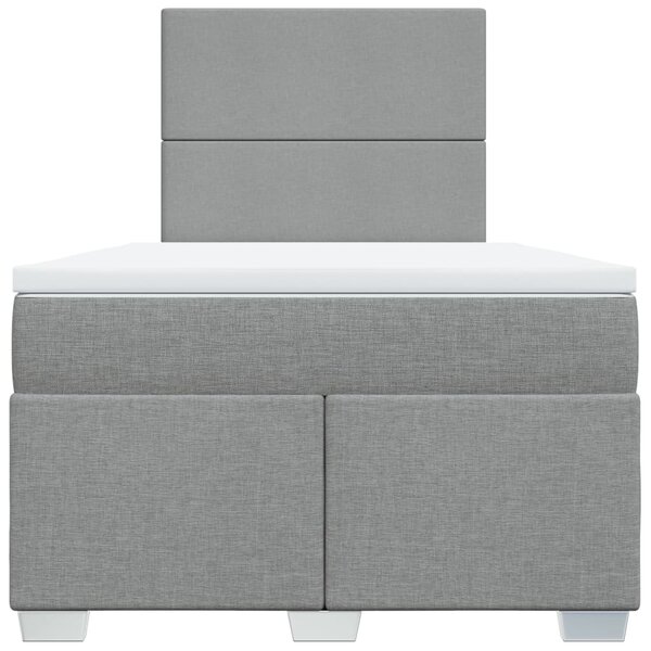 Box spring postel s matrací světle šedá 120x190 cm textil 3290420