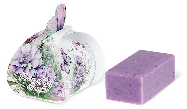 BELLATEX Přírodní mýdlo 50g s levandulovým olejem Fialová 8x8x6 cm
