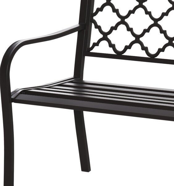 Outsunny 3-místná zahradní lavice v stylu venkovského chic pro terasu 128D x 60Š x 89V cm, odolná proti korozi, s epoxidovým kovem a litinou | Aosom