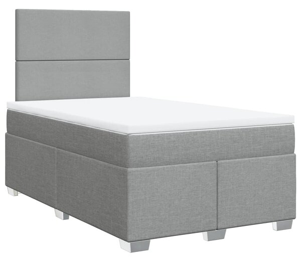 Box spring postel s matrací světle šedá 120x190 cm textil 3290420