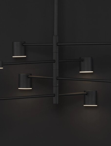 Retro lustr Nordik 4 černé – LED