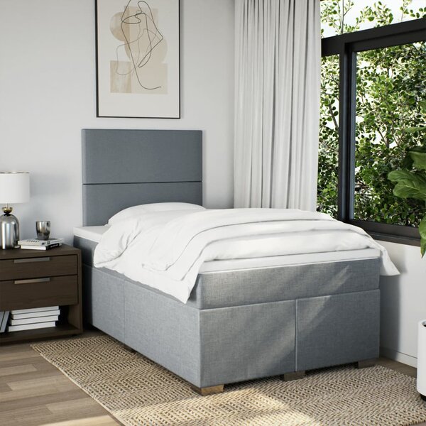 Box spring postel s matrací světle šedá 120x190 cm textil 3290420
