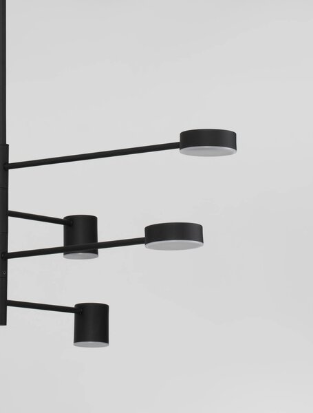 Retro lustr Nordik 4 černé – LED