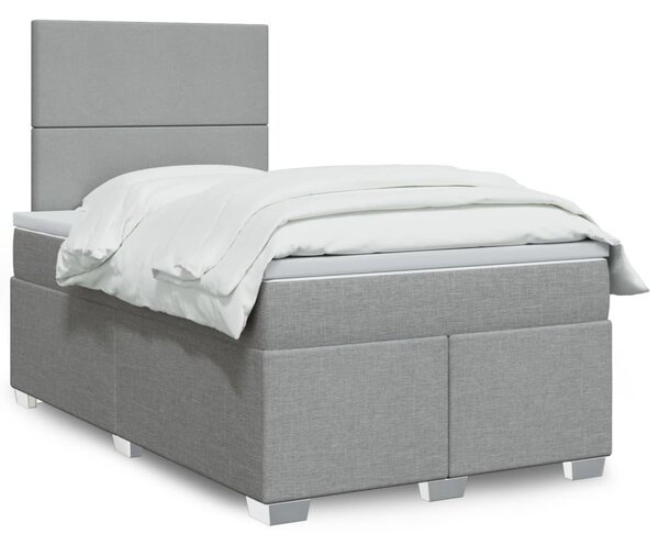 Box spring postel s matrací světle šedá 120x190 cm textil 3290420