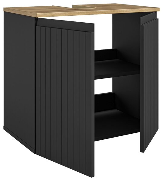 SKŘÍŇKA POD UMYVADLO, černá, černá, 60/57/36 cm MID.YOU - Koupelnové série, Online Only