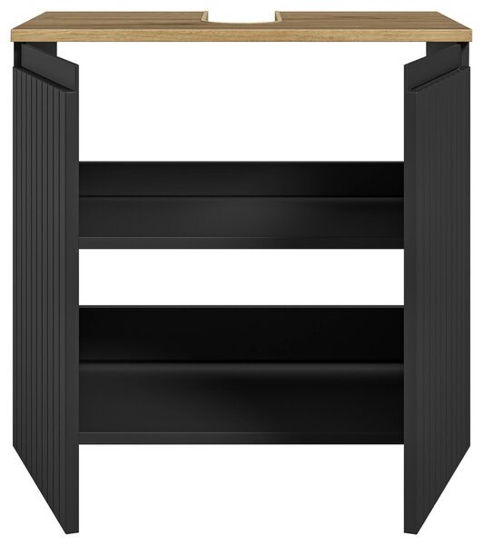 SKŘÍŇKA POD UMYVADLO, černá, černá, 60/57/36 cm MID.YOU - Koupelnové série, Online Only