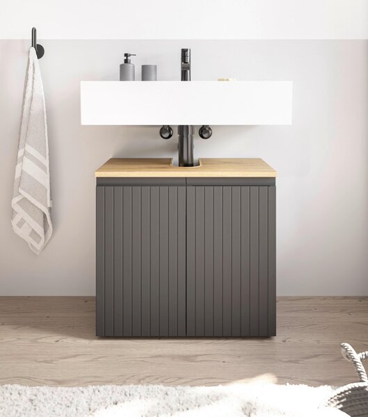 SKŘÍŇKA POD UMYVADLO, černá, černá, 60/57/36 cm MID.YOU - Koupelnové série, Online Only