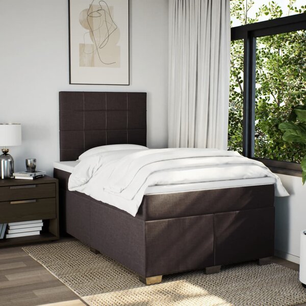 Box spring postel s matrací tmavě hnědá 120x190 cm textil 3290430