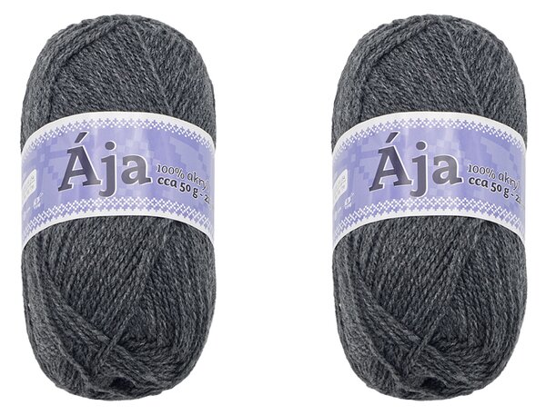 BELLATEX SET 2ks - Příze ÁJA Antracitová 50g / 217 m