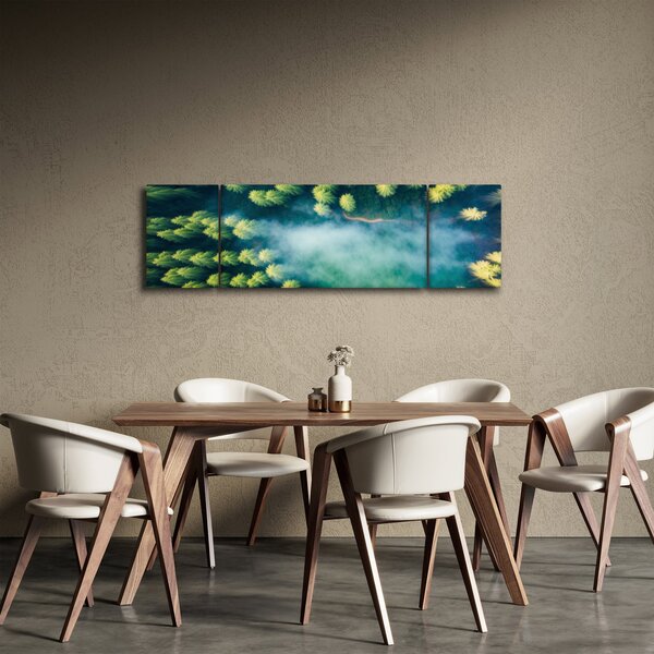 Obraz - Mlhou zahalený les (170x50 cm)