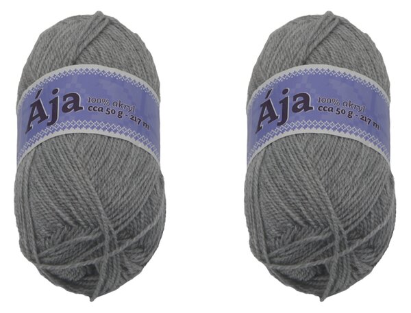 BELLATEX SET 2ks - Příze ÁJA Šedá 50g / 217 m