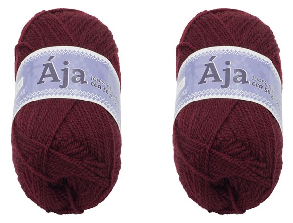 BELLATEX SET 2ks - Příze ÁJA Bordová 50g / 217 m