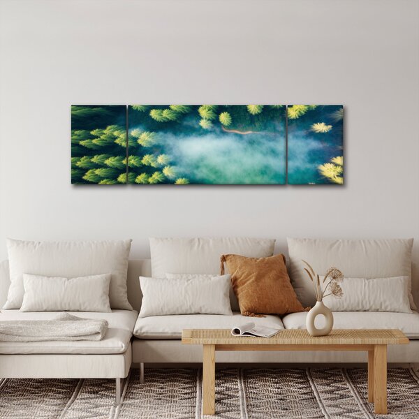 Obraz - Mlhou zahalený les (170x50 cm)