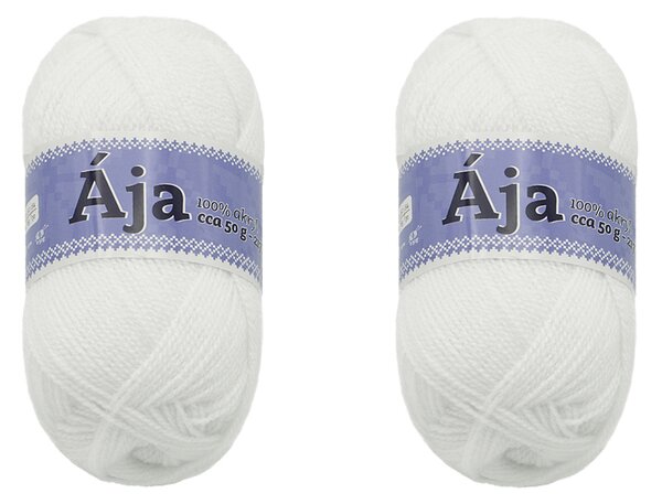 BELLATEX SET 2ks - Příze ÁJA Bílá 50g / 217 m