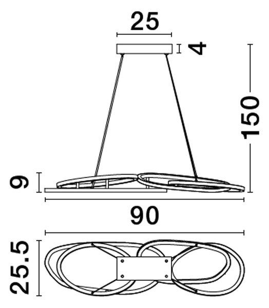 LED lustr Nudos 2