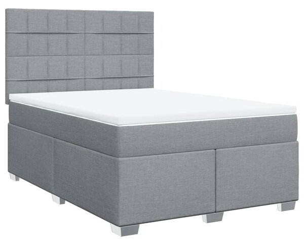 Box spring postel s matrací světle šedá 140 x 190 cm textil 3290483