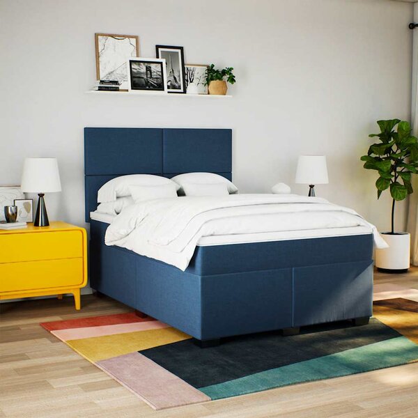 Box spring postel s matrací modrá 140x190 cm textil 3290482