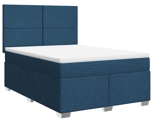 Box spring postel s matrací modrá 140x190 cm textil 3290482