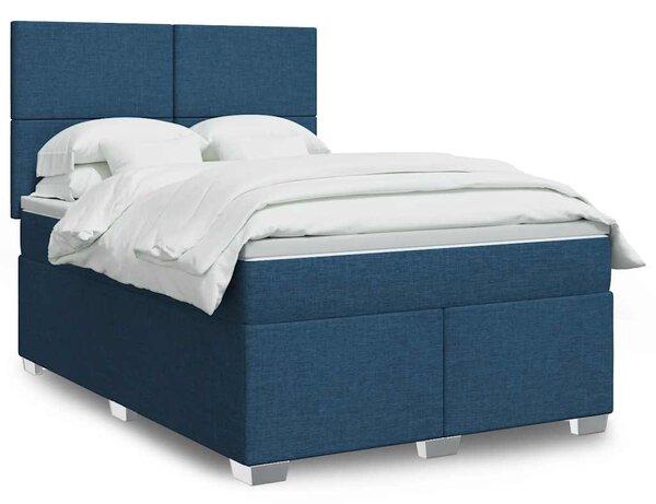 Box spring postel s matrací modrá 140x190 cm textil 3290482