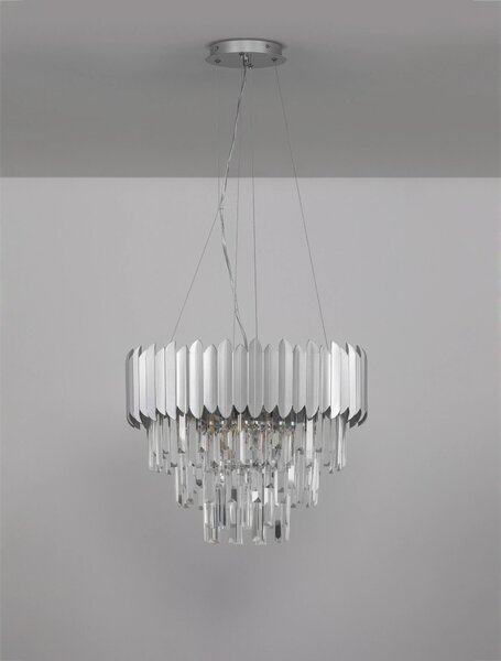 Designový lustr na lanku Magnolia 50 chrom – Šedá