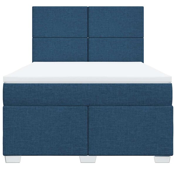 Box spring postel s matrací modrá 140x190 cm textil 3290482