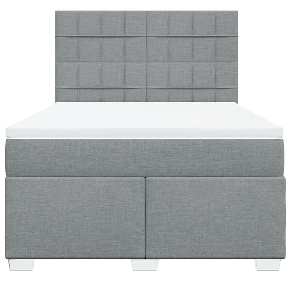 Box spring postel s matrací světle šedá 140 x 190 cm textil 3290483