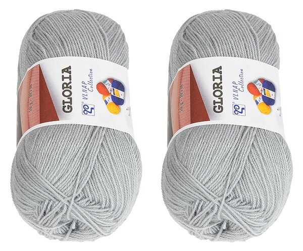 BELLATEX SET 2 ks - Příze GLORIA Šedá 50g / 305 m