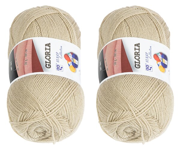 BELLATEX SET 2 ks - Příze GLORIA Kávová 50g / 305 m