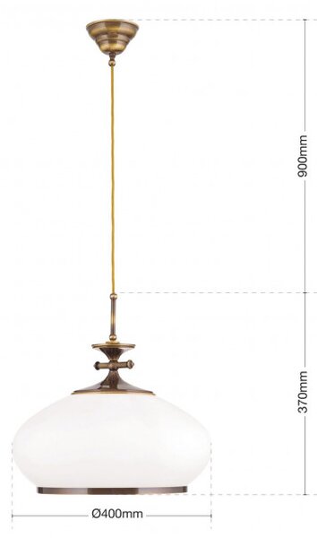 Orion HL_6-1271_Patina-Kabel/387 Závěsný lustr EMPIRE PATINA průměr 40cm