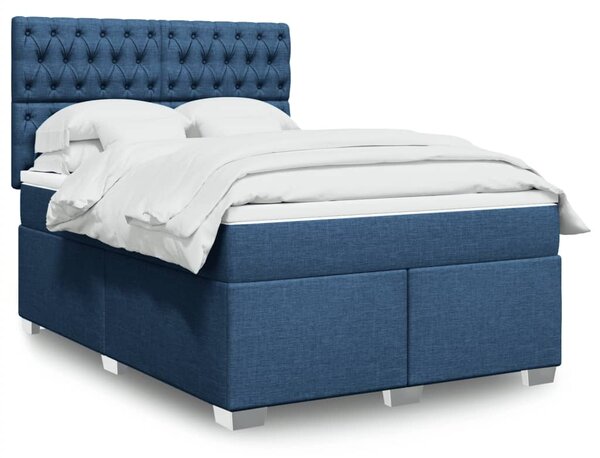 Box spring postel s matrací modrá 140x190 cm textil 3290496