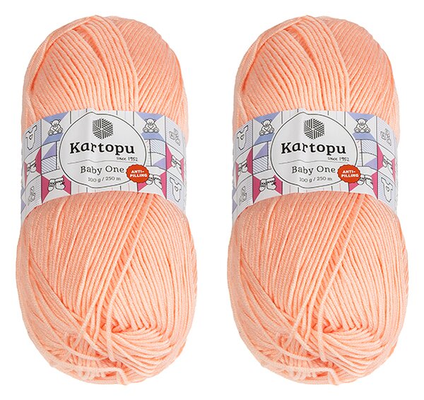 BELLATEX SET 2ks - Příze BABY ONE Meruňková 100g / 250 m