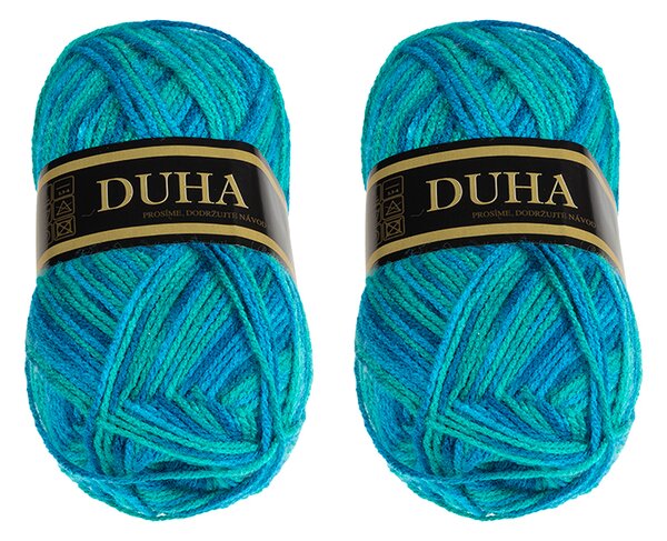 BELLATEX SET 2ks - Příze DUHA Zelená, Modrá 50g / 150 m