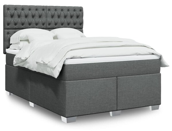 Box spring postel s matrací tmavě šedý 140 x 190 cm textil 3290491