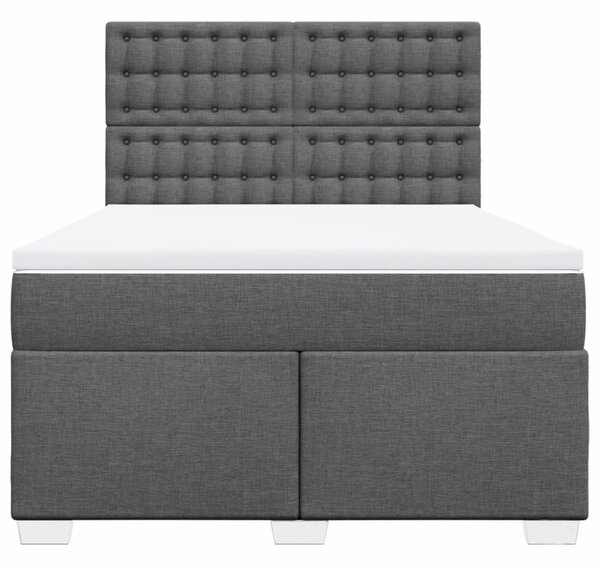 Box spring postel s matrací tmavě šedý 140 x 190 cm textil 3290498