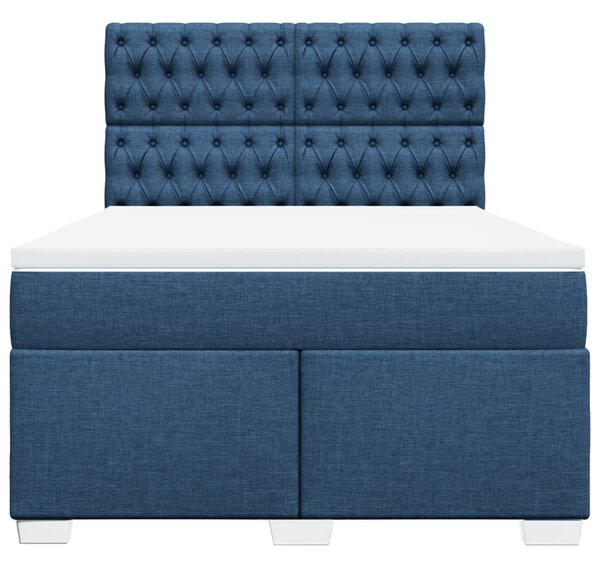 Box spring postel s matrací modrá 140x190 cm textil 3290496