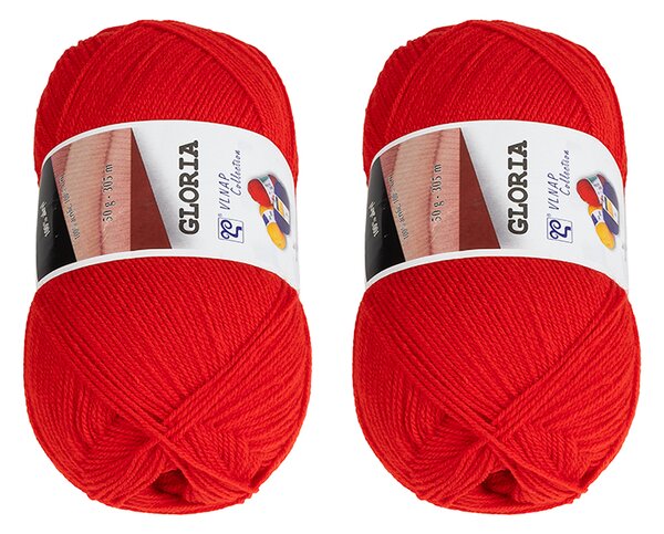 BELLATEX SET 2 ks - Příze GLORIA Červená 50g / 305 m