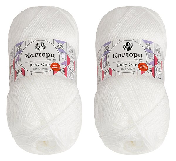 BELLATEX SET 2ks - Příze BABY ONE Bílá 100g / 250 m