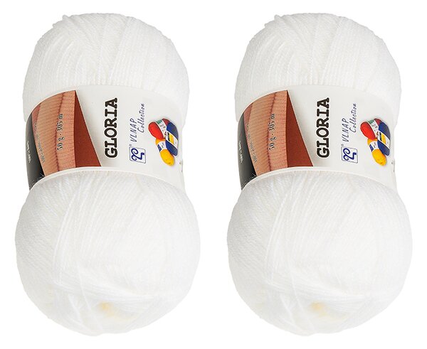 BELLATEX SET 2 ks - Příze GLORIA Bílá 50g / 305 m