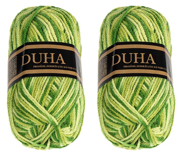 BELLATEX SET 2ks - Příze DUHA Zelená 50g / 150 m