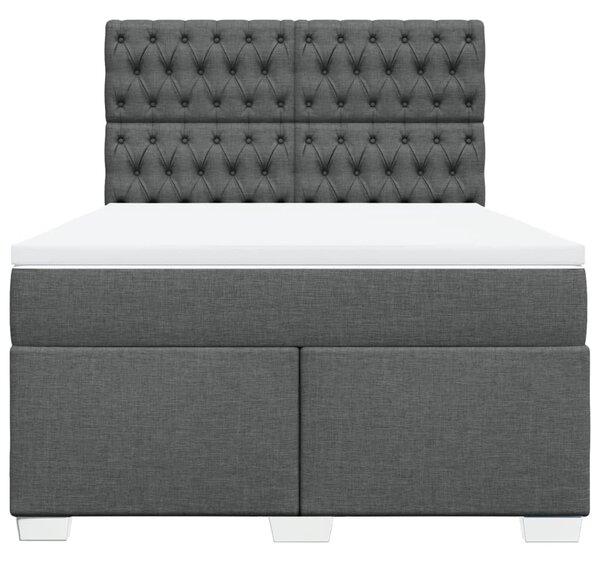 Box spring postel s matrací tmavě šedý 140 x 190 cm textil 3290491