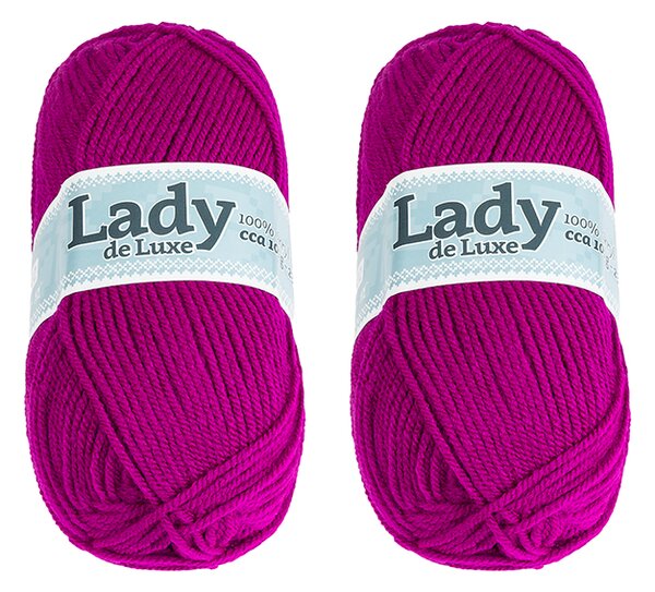BELLATEX SET 2ks - Příze LADY DE LUXE Vínová 100g / 238 m