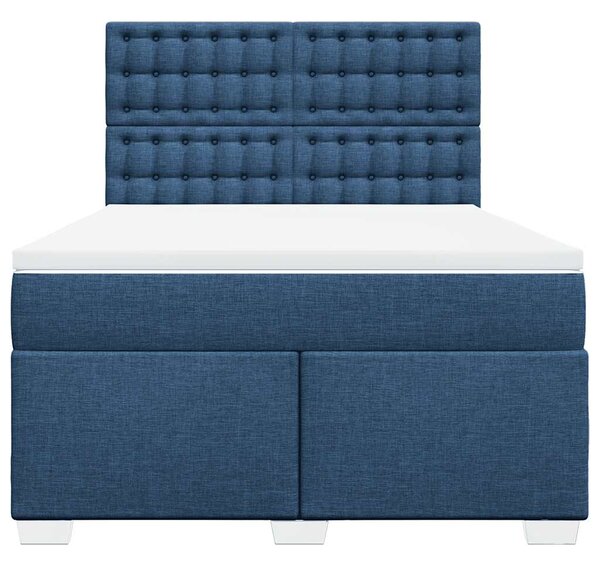 Box spring postel s matrací modrá 140x190 cm textil 3290503