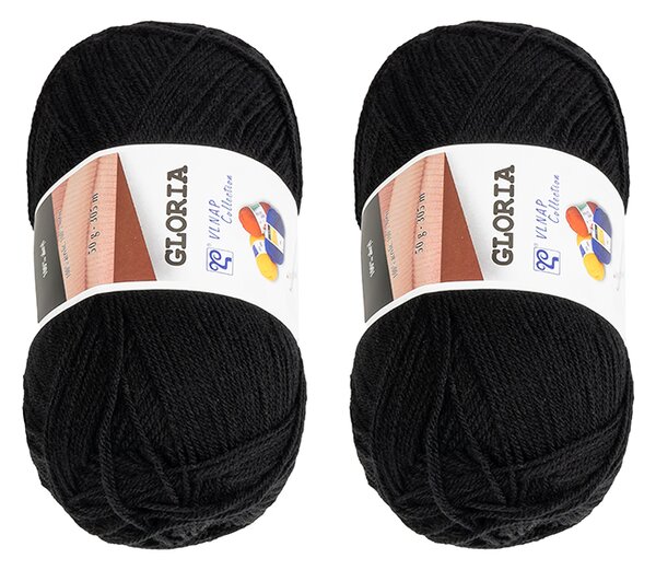 BELLATEX SET 2 ks - Příze GLORIA Černá 50g / 305 m