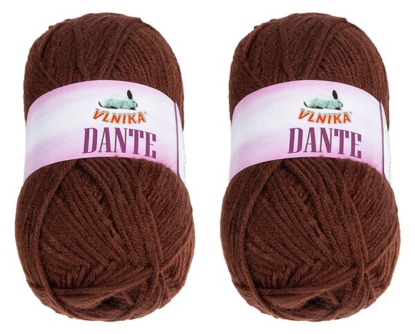 BELLATEX SET 2ks - Příze DANTE Tmavě hnědá 100g / 160 m
