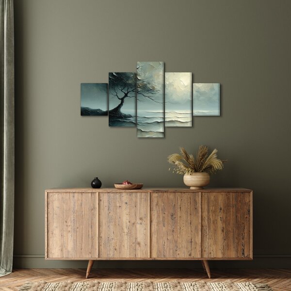 Obraz - Olejomalba stromu s oceánem (125x70 cm)