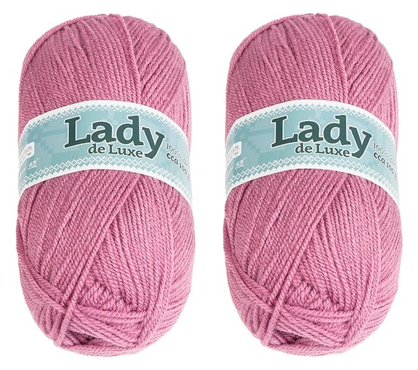 BELLATEX SET 2ks - Příze LADY DE LUXE Starorůžová 100g / 238 m
