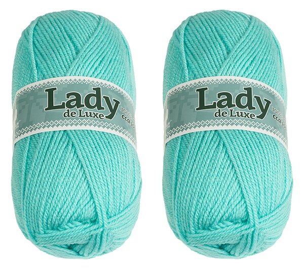 BELLATEX SET 2ks - Příze LADY DE LUXE Světle tyrkysová 100g / 238 m