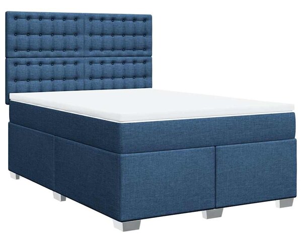 Box spring postel s matrací modrá 140x190 cm textil 3290503